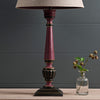 Painted Jodhpur Lamp Base in Burgundy Charcoal