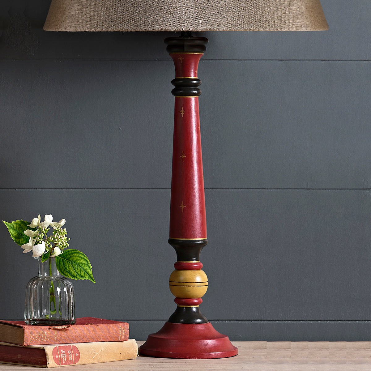Tall red table lamps discount