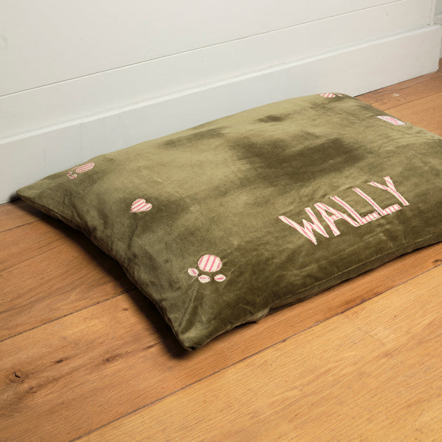 Large Personalised Luxury Velvet Dog Bed Mattress