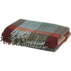 Teal Russet Harlequin Shetland Wool Throw