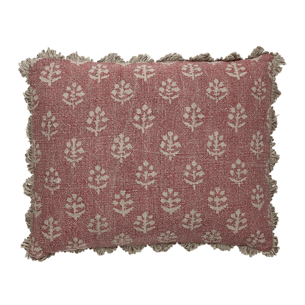 Russet Red Megha Rustic Linen Cushion