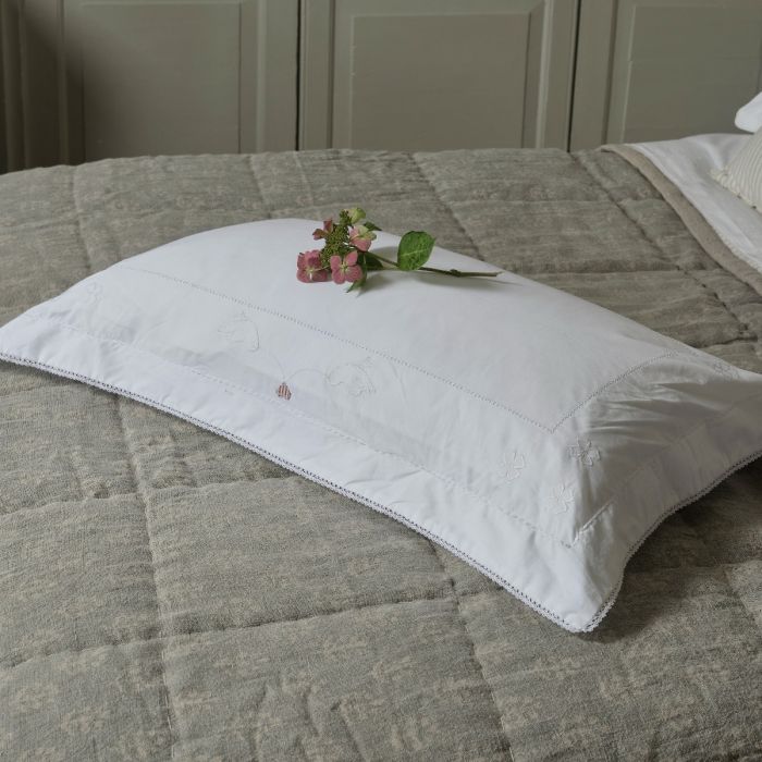 Smokey Blue Megha Rustic Linen Quilt