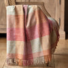 Rose Saffron Harlequin Shetland Wool Throw