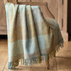 Pale Duck Egg & Faded Green Harlequin Shetland Wool Throw