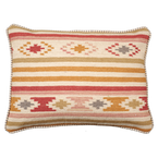 Saffron Stripe Kilim Cushion - Olive