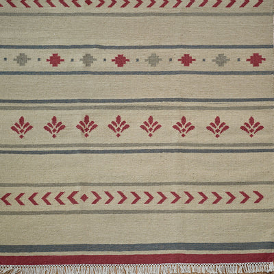 Hand-woven Wool Kilim - Blue Cadiz  - Small