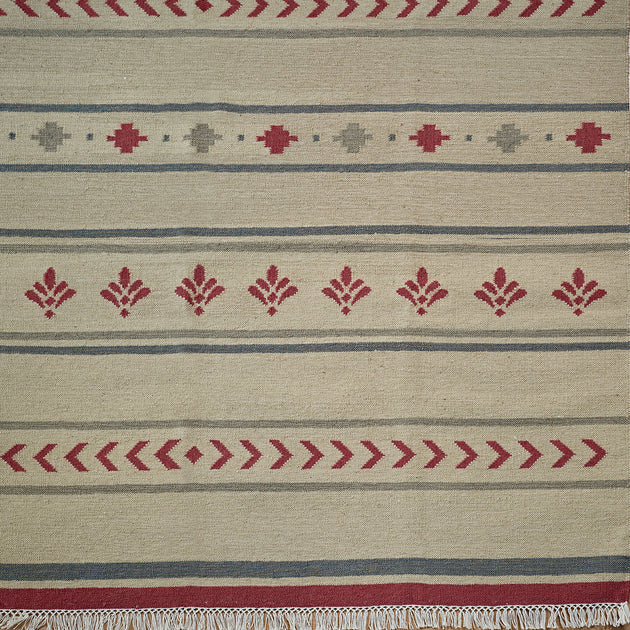 Hand-woven Wool Kilim - Blue Cadiz  - Small