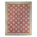 Hand-woven Wool Kilim - Blue Rose Ragini - Medium