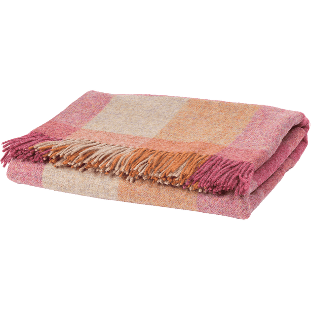 Rose Saffron Harlequin Shetland Wool Throw