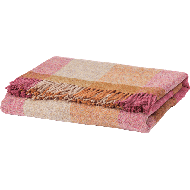 Rose Gold Harlequin Shetland Wool Throw