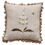 White Foxglove on Rustic Linen with Tassels