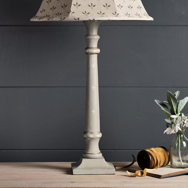 Grey White Star Standard Stick Lamp Base - Seconds