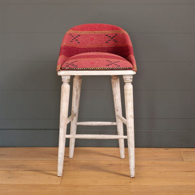 Jaisalmer Stripe Kilim Upholstered Bar Stool