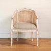 Charcoal Dimity Stripe Caned Arun Chair