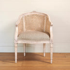 Charcoal Dimity Stripe Caned Arun Chair