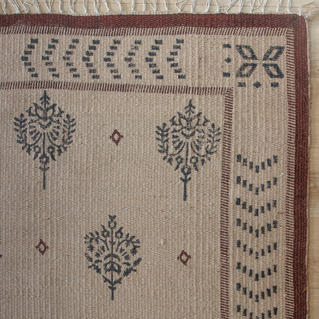 Akansha Block-printed Jute Rug