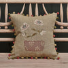 Anemones in Pot Rustic Linen Cushion