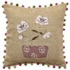 Anemones in Pot Rustic Linen Cushion