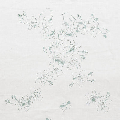 Large Returnable Sample of Smokey Blue Apple Blossom Toile Linen
