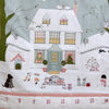 Hand-embroidered Christmas House Advent Calendar