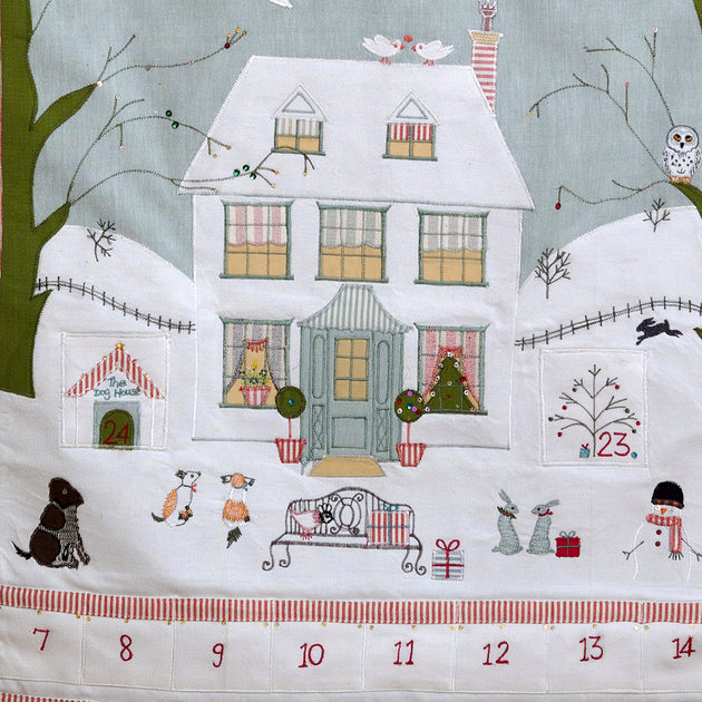 Hand-embroidered Christmas House Advent Calendar