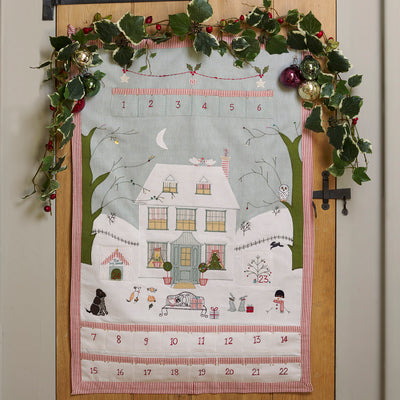 Hand-embroidered Christmas House Advent Calendar