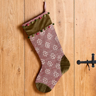 Luxury Christmas Stocking with Pompoms