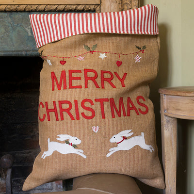 White Hare Christmas Sack