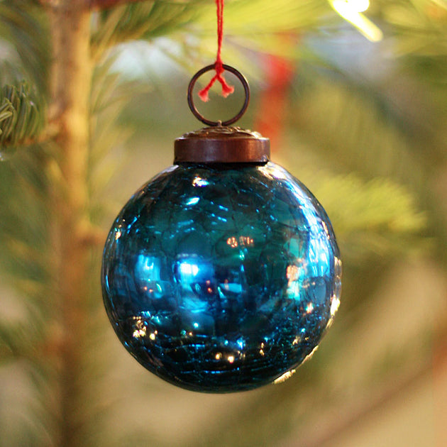 Crackle Glaze Glass Baubles