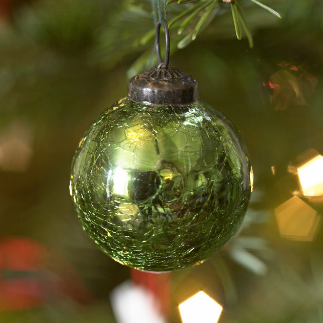 Crackle Glaze Glass Baubles