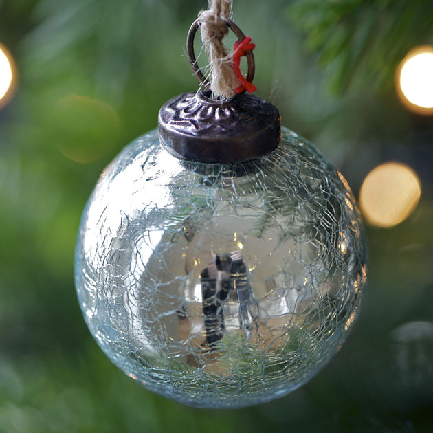 Crackle Glaze Glass Baubles