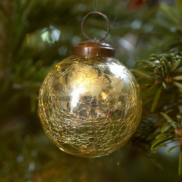 Crackle Glaze Glass Baubles