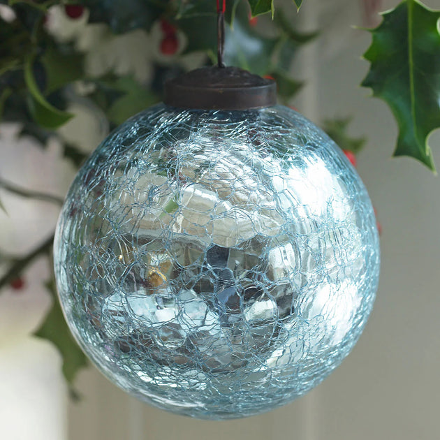 Large Crackle Glaze Glass Baubles