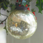 Large Crackle Glaze Glass Baubles