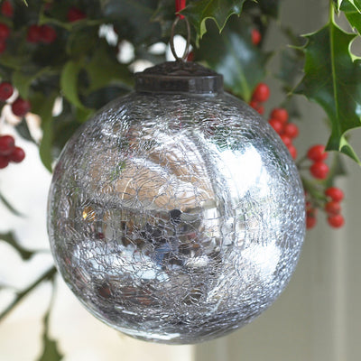 Large Crackle Glaze Glass Baubles