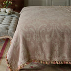 Large Dusky Pink Natasha Rustic Linen Throw with Tassels