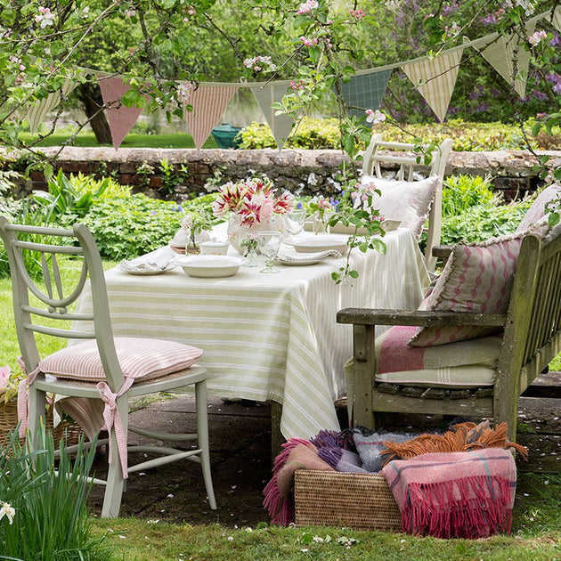 Summer Green Cambridge Stripe Tablecloth - Small