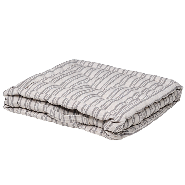 Beech Charcoal Ticking Stripe Box Cushion