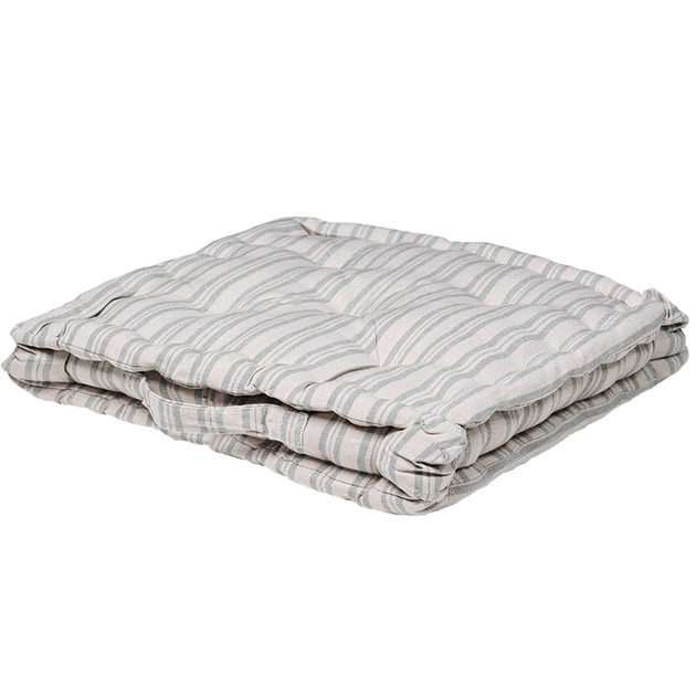 Beech Sail Blue Ticking Stripe Box Cushion