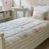 Duck Egg Stripe Floating Cotton Quilt - Single