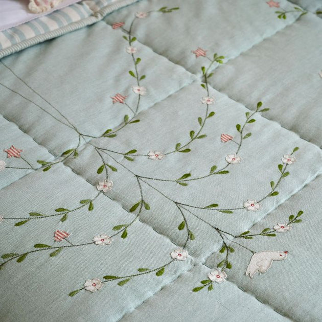 Duck Egg Butterfly Tree Cotton Quilt – King Size