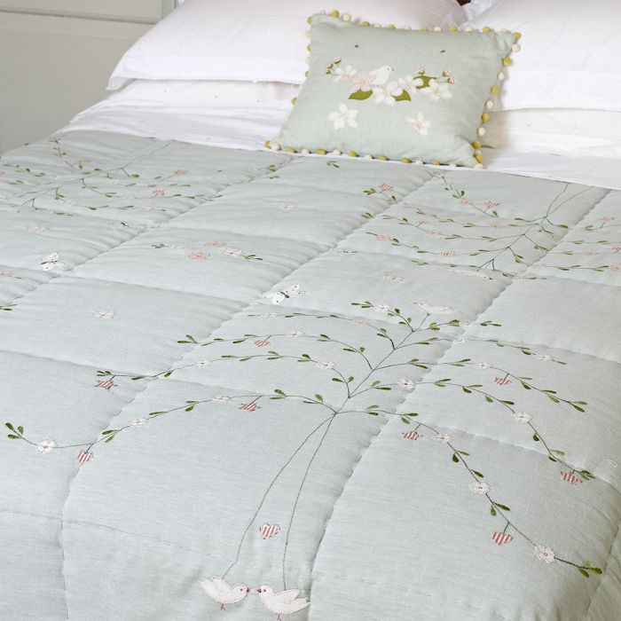 Duck Egg Butterfly Tree Cotton Quilt