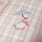 Pink Stripe Floating Cotton Quilt - Single