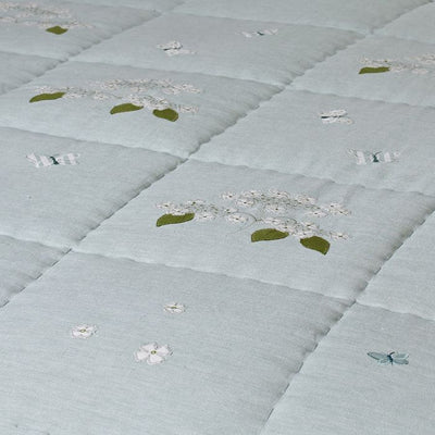 Duck Egg Hydrangea Cotton Quilt - Single