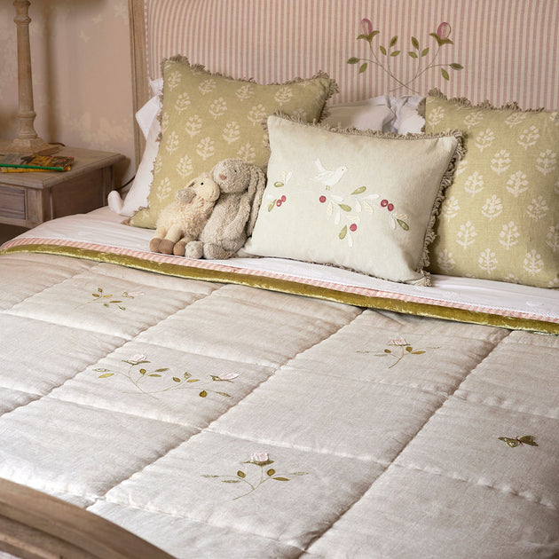 Ex-Display Rose & Foxglove Linen Quilt – Super King