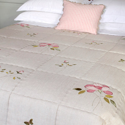 Rose Linen Quilt - King Size