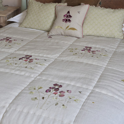 Sweet Pea Rustic Linen Quilt - Super King