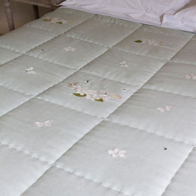 Duck Egg  Apple Blossom Super King Size Quilt