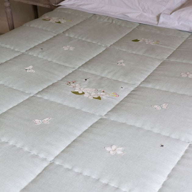 Duck Egg  Apple Blossom Super King Size Quilt