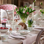 Pale Rose Oxford Stripe Table Runner